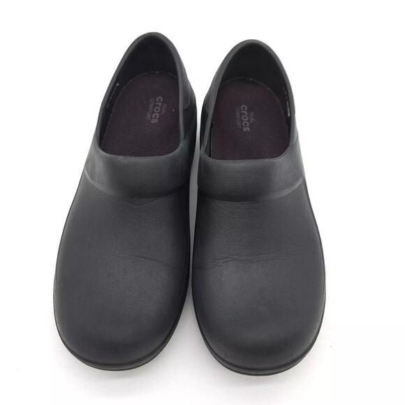 Crocs Felicity Clogs Womens Size 9 Slip On Mules Black Rubber Shoes Dual Comfort - Picture 4 of 9